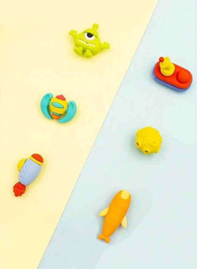 Radhya Accessories 1 Card - 6 pcs Mini erasers for Kids DIY Water erasers for Boys Rocket Pencil erasers erasers for School Birthday Gift - Image 2